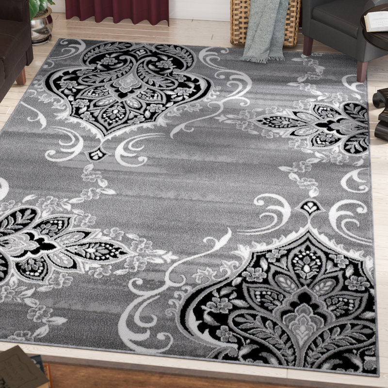 Fleur De Lis Living Janis Ikat Gray/White/Black Rug & Reviews Wayfair